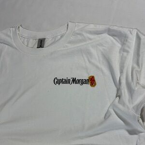Men’s White Captain Morgan T-Shirt short sleeve Large New!